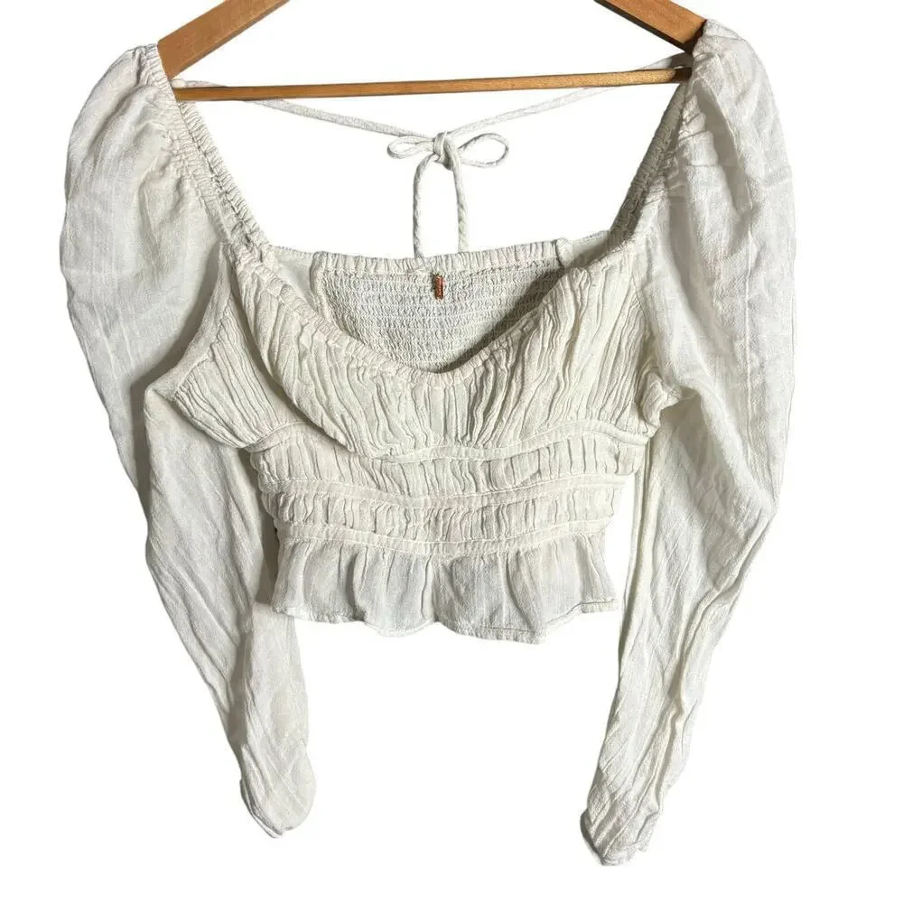 Free People Chloe Top White Size M